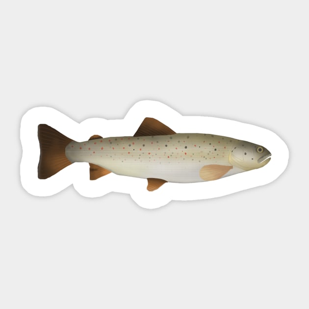 Caspian trout Sticker by FishFolkArt